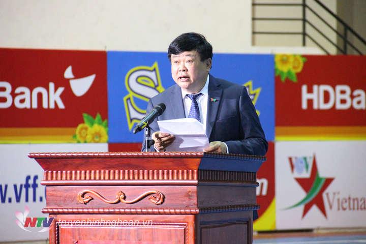 Tổng Giám đốc Đài Tiếng nói Việt Nam Nguyễn Thế Kỷ phát biểu khai mạc giải đấu.