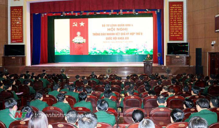 Quân khu 4 tổ chức hội nghị thông báo kết quả kỳ họp thứ 8 - Quốc hội khóa XIV