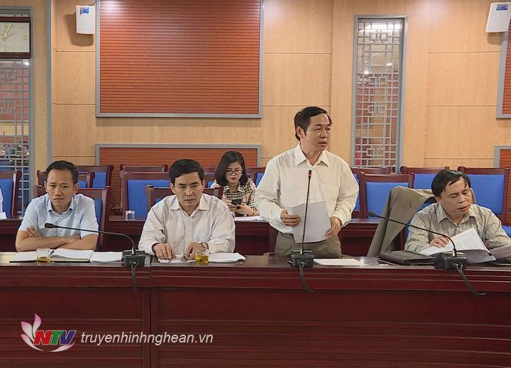Giám đốc Sở Nội vụ Lê Đình Lý cho ý kiến tại cuộc họp.