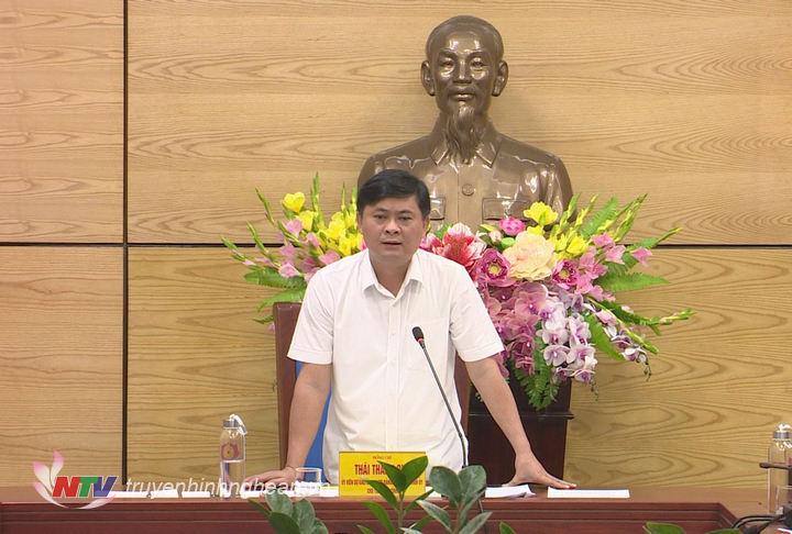 Chủ tịch UBND tỉnh Thái Thanh Quý phát biểu kết luận buổi làm việc.