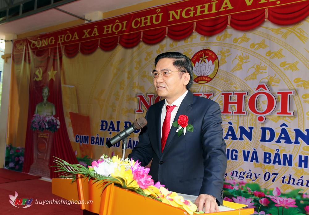 Phó Chủ tịch UBND tỉnh Hoàng Nghĩa Hiếu phát biểu tại ngày hội.