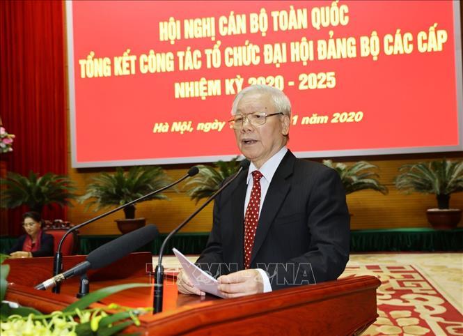 Tổng Bí thư, Chủ tịch nước Nguyễn Phú Trọng phát biểu kết luận hội nghị, chiều 19/11. 