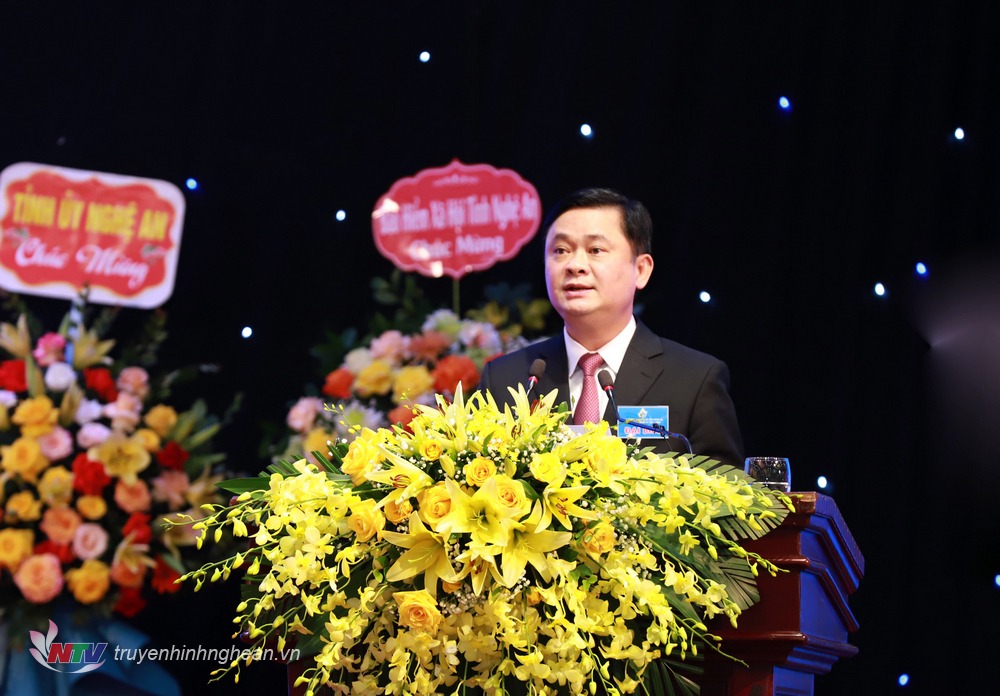 Bí thư Tỉnh ủy Thái Thanh Quý phát biểu chỉ đạo tại Đại hội.
