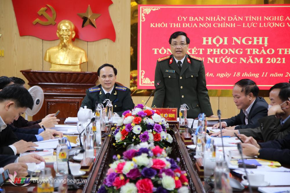 3.	Đồng chí Nguyễn Thanh Nhàn, Phó Giám đốc sở Nội vụ, Trưởng ban Thi đua - khen thưởng tỉnh phát biểu tại Hội nghị.