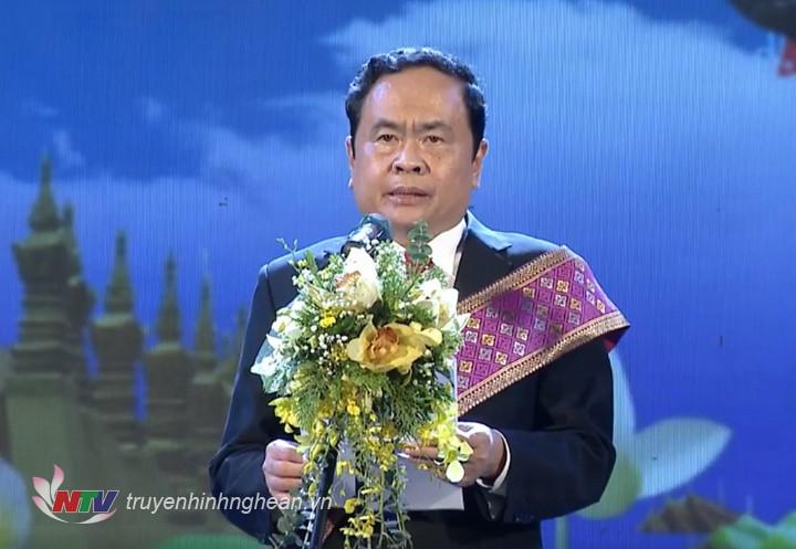 ​  Chủ tịch Ủy ban TW Mặt trận tổ quốc Việt Nam Trần Thanh Mẫn phát biểu tại đêm giao lưu.  ​