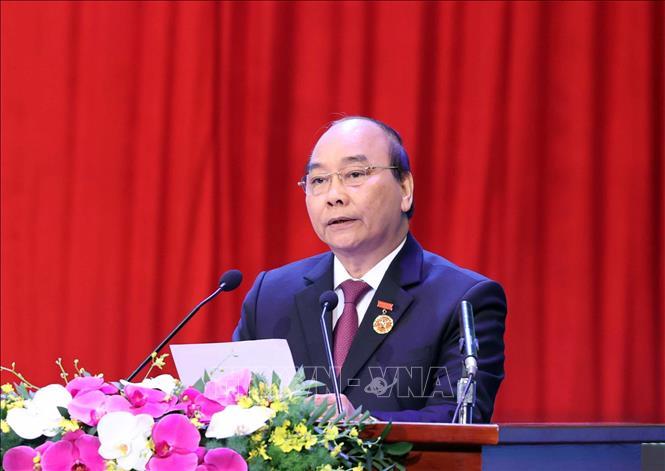 Thủ tướng Nguyễn Xuân Phúc, Chủ tịch Hội đồng Thi đua - Khen thưởng Trung ương phát biểu. 