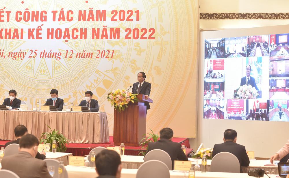 Phó Thủ tướng Chính phủ Lê Văn Thành phát biểu chỉ đạo Hội nghị  triển khai kế hoạch năm 2022 của Bộ Giao thông vận tải.