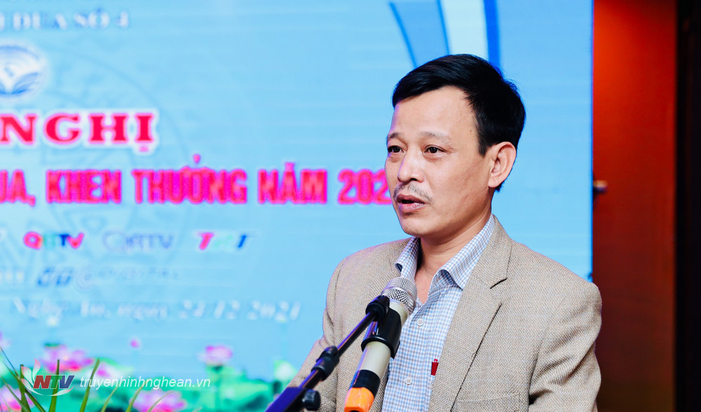 Đại diện Đài PTTH Quảng Bình phát biểu tại hội nghị.