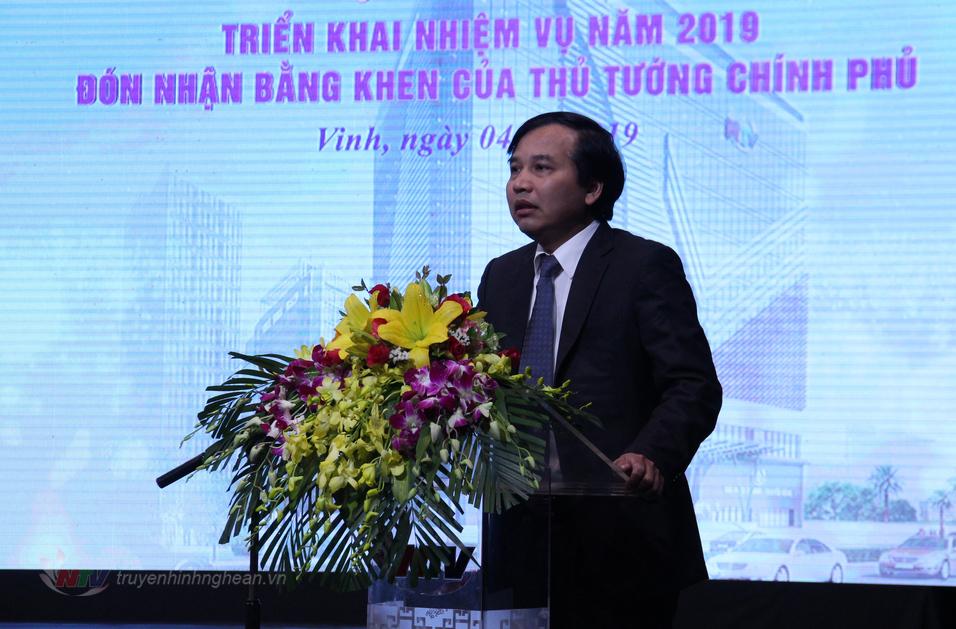 Đồng chí Nguyễn Như Khôi - Tỉnh ủy viên, Giám đốc Đài PT-TH Nghệ An phát biểu tại hội nghị.