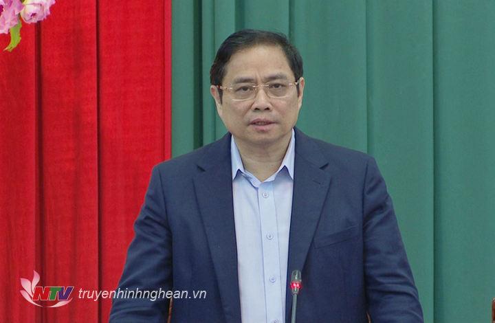 ​  Trưởng ban tổ chức TW Phạm Minh Chính nhấn mạnh, tỉnh Nghệ An cần phải khắc phục các hạn chế, có giải pháp để phát huy các nguồn lực.  ​