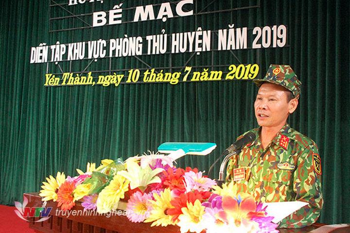 Đại tá Dương Minh Hiền - Phó Chỉ huy trưởng Bộ chỉ huy quân sự tỉnh Nghệ An  đánh giá cuộc diễn tập.