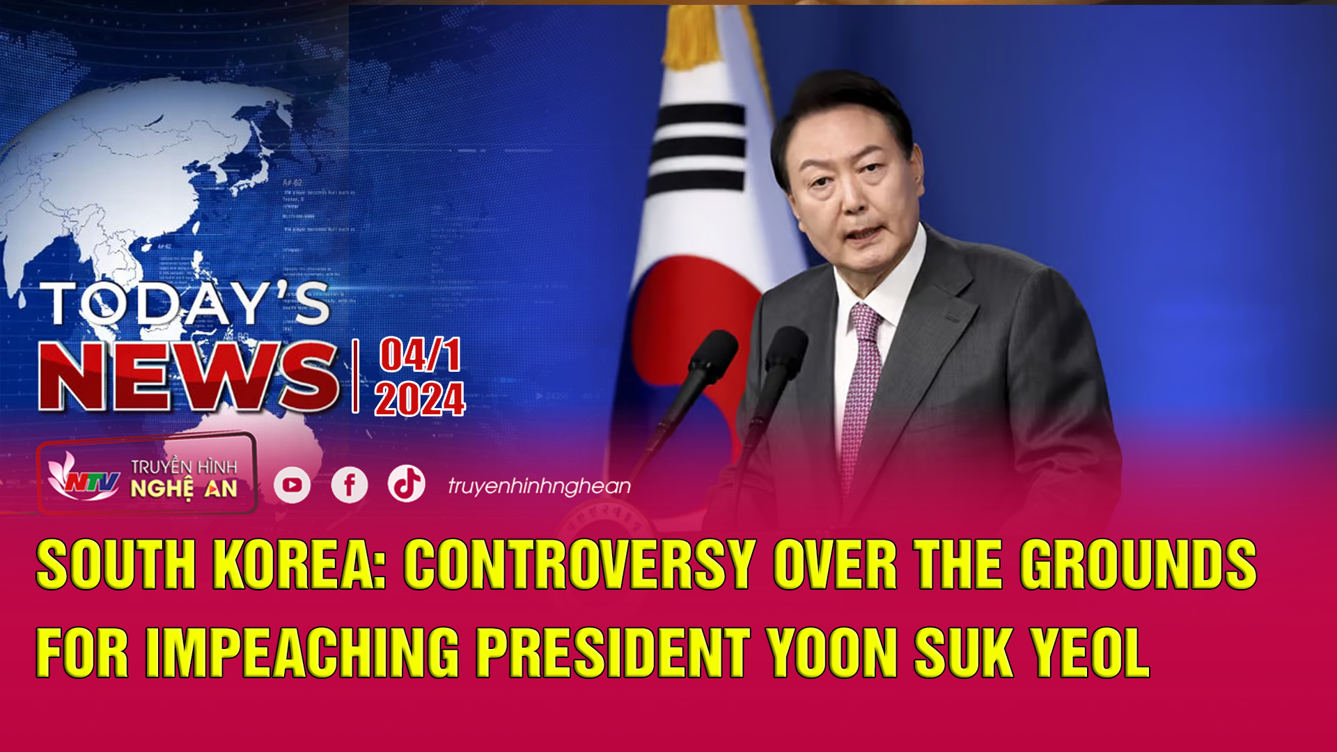 Today's News - 04/01/2025:  South Korea: Controversy over the grounds for impeaching President Yoon Suk Yeol