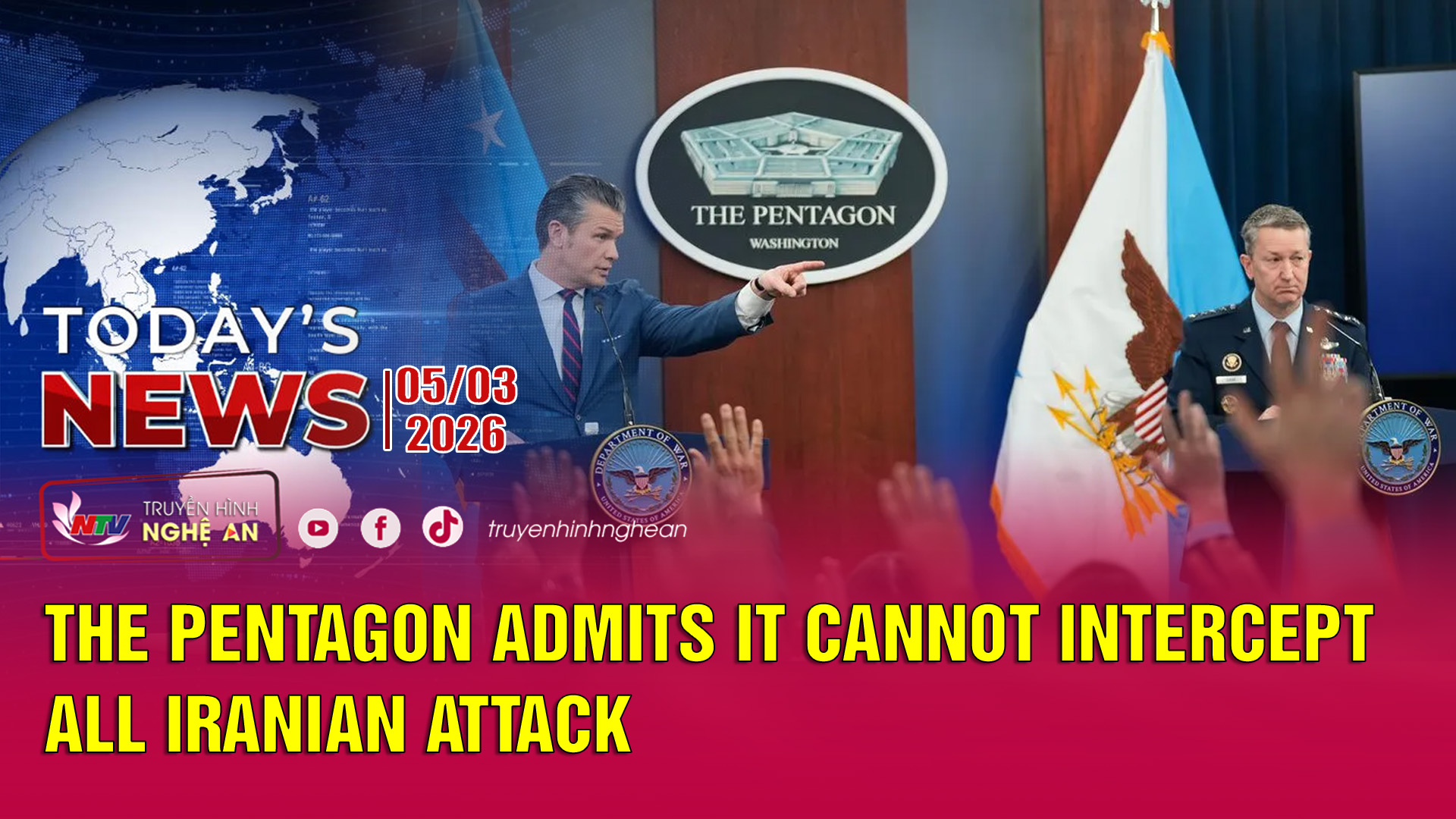 Today's News - 05/03/2026:  The Pentagon admits it cannot intercept all Iranian attack