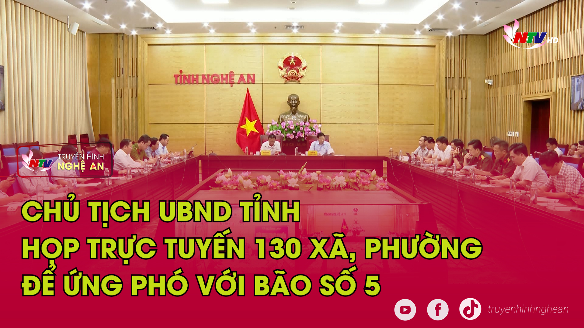 Chủ tịch UBND tỉnh họp trực tuyến 130 xã, phường để ứng phó với bão số 5
