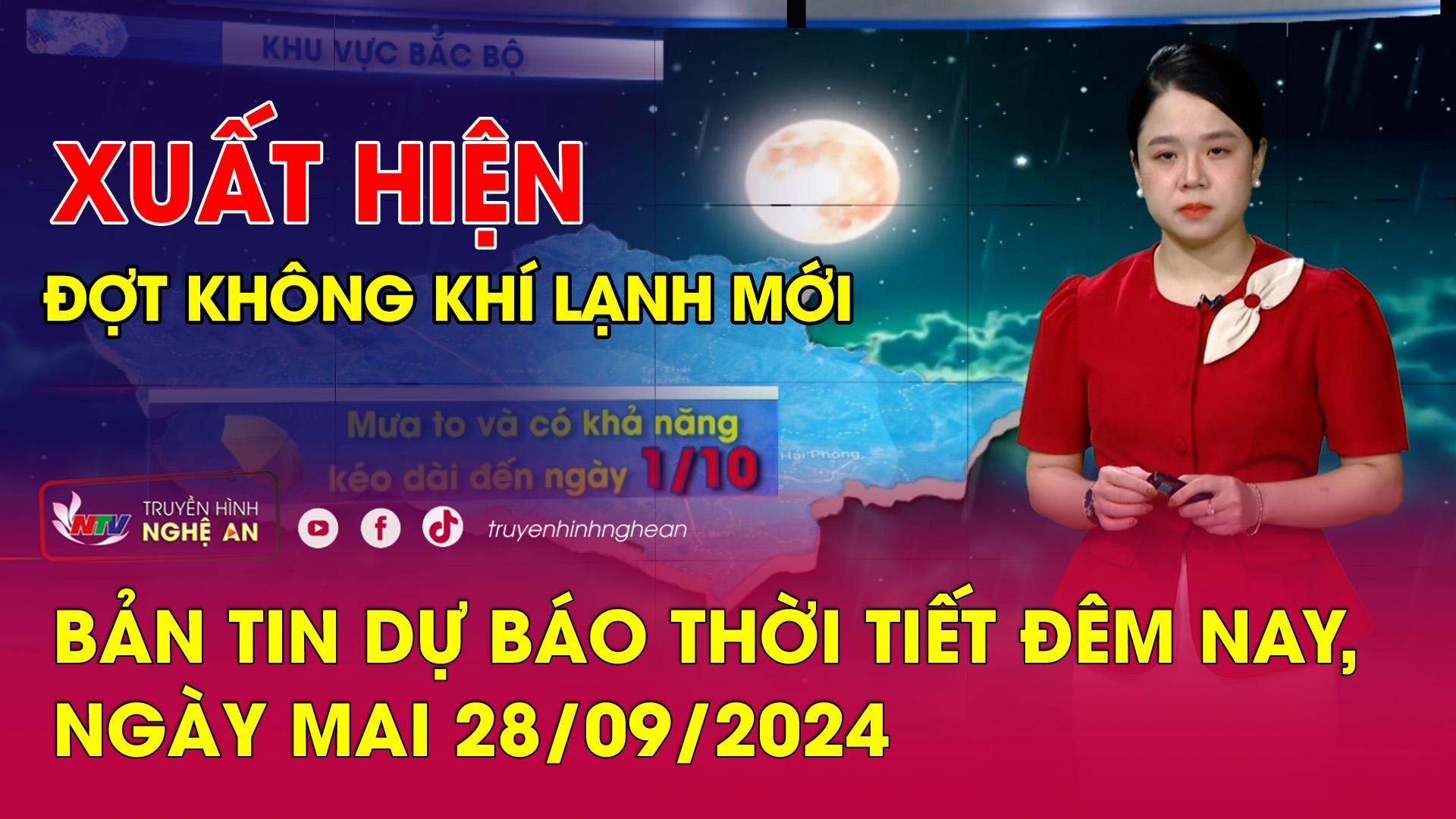 Bản tin Dự báo thời tiết đêm nay, ngày mai 28/09/2024