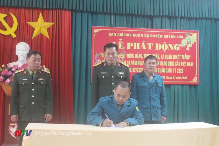 Ban chỉ huy quân sự Quỳnh Lưu phát động thi đua “Mừng Đảng, mừng xuân ra quân quyết thắng”