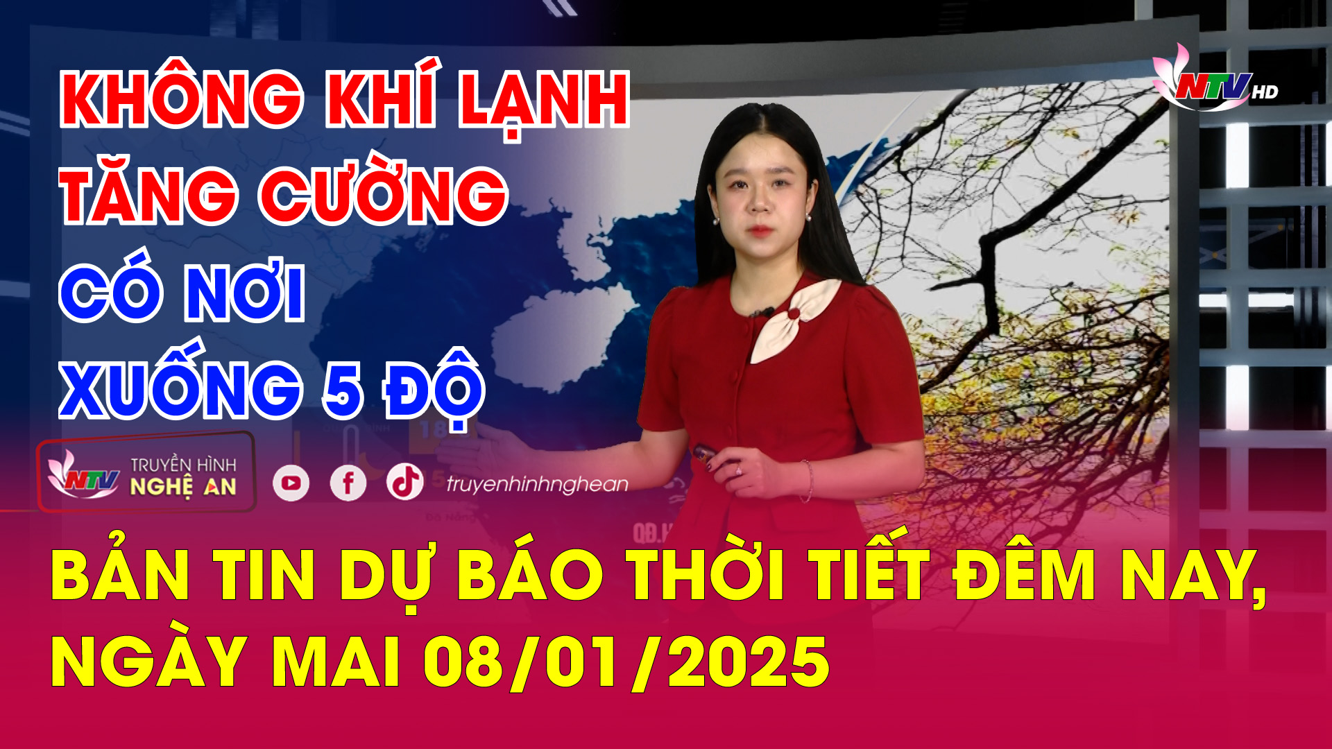 Bản tin Dự báo thời tiết đêm nay, ngày mai 08/01/2025