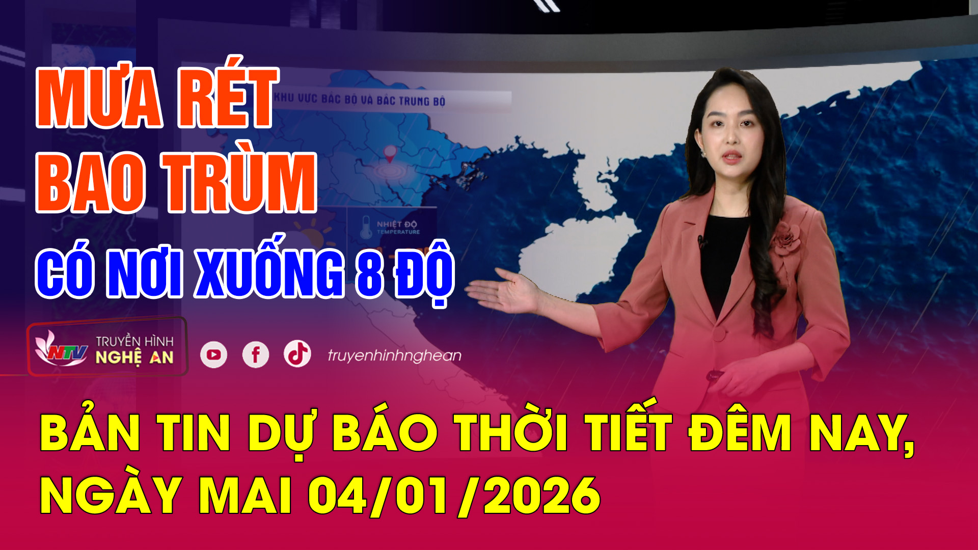 Bản tin Dự báo thời tiết đêm nay, ngày mai 04/01/2026