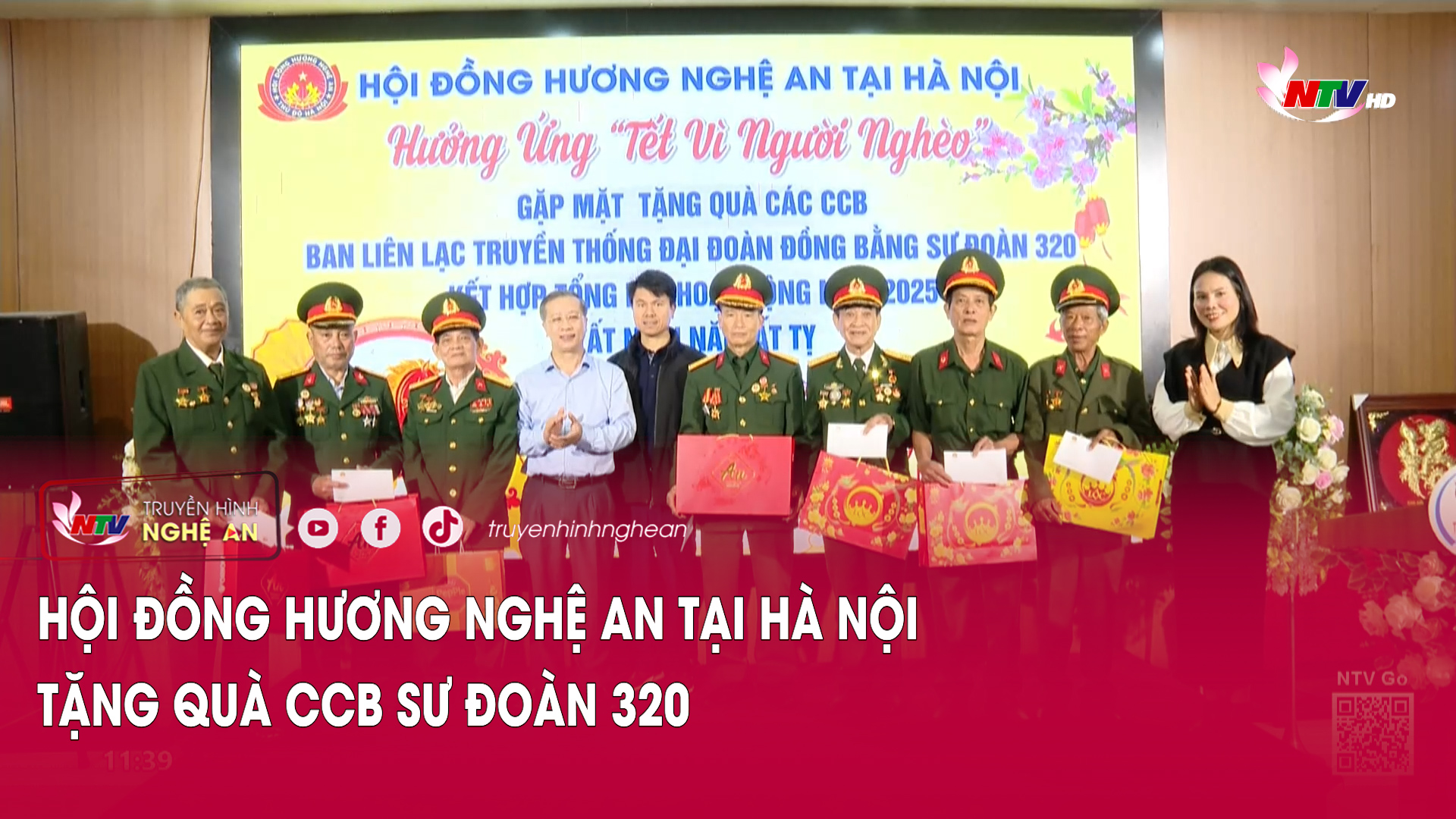 Hội đồng hương Nghệ An tại Hà Nội tặng quà CCB Sư đoàn 320