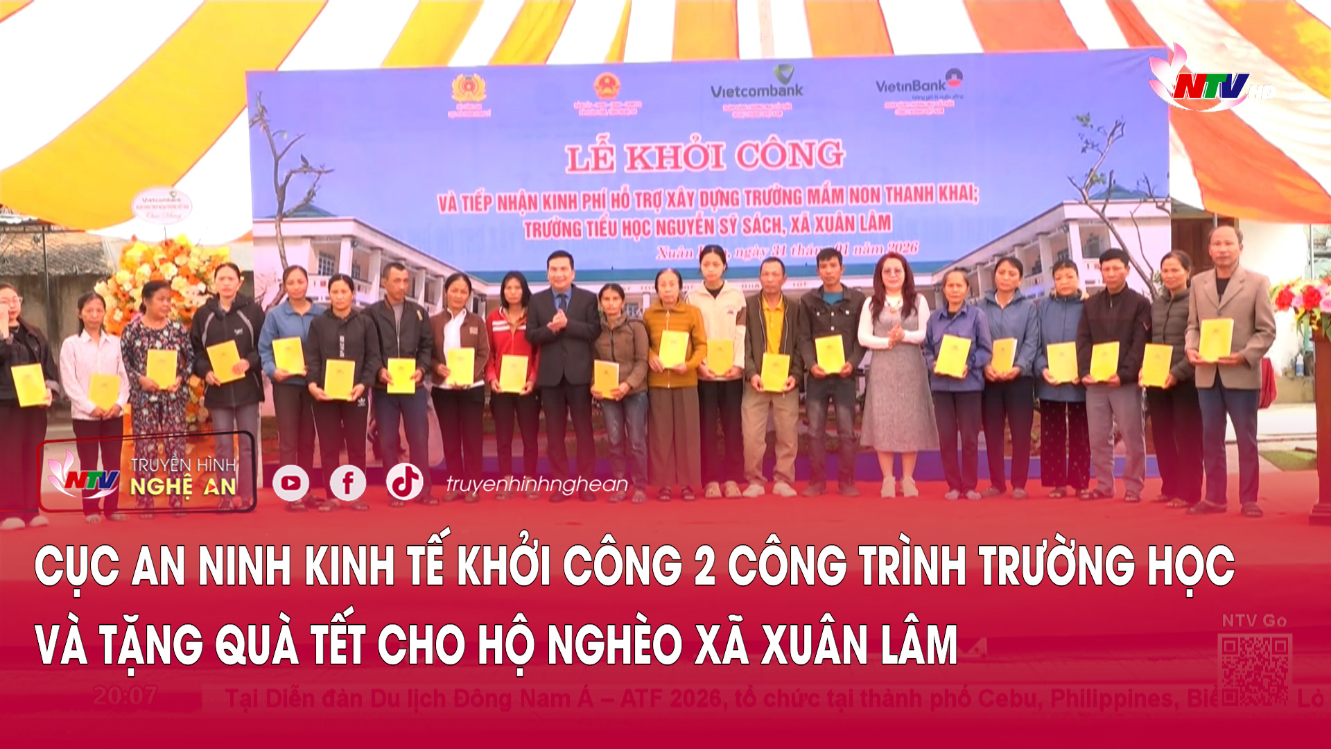 Cục An ninh kinh tế khởi công 2 công trình trường học và tặng quà tết cho hộ nghèo xã Xuân Lâm