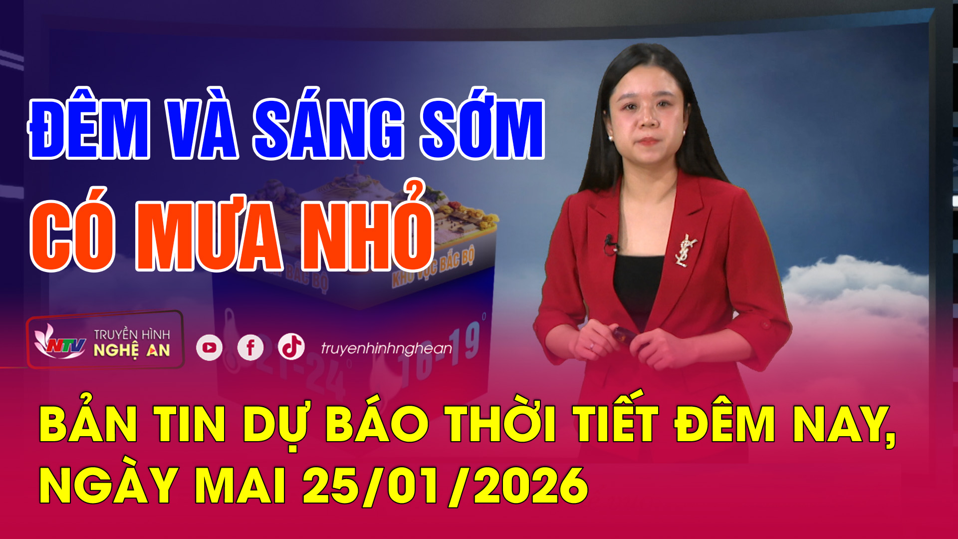 Bản tin Dự báo thời tiết đêm nay, ngày mai - 25/01/2026