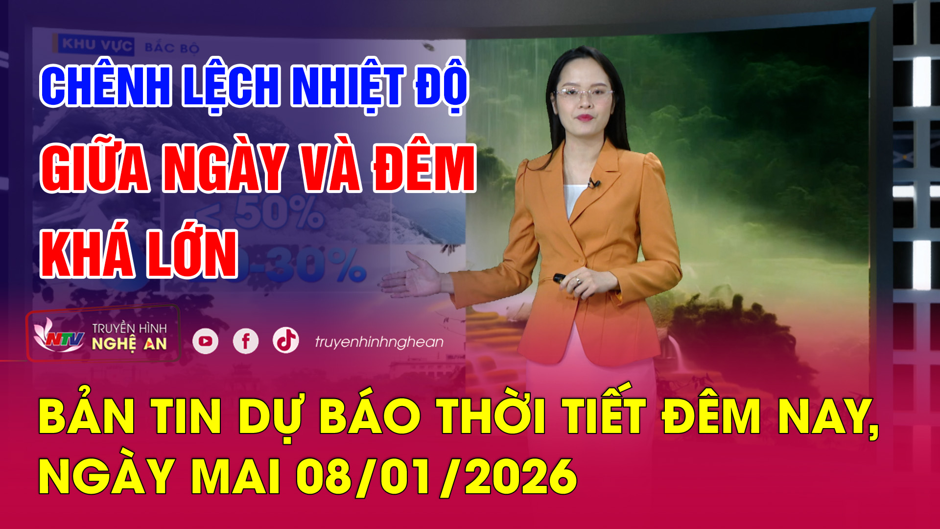 Bản tin Dự báo thời tiết đêm nay, ngày mai - 08/01/2026