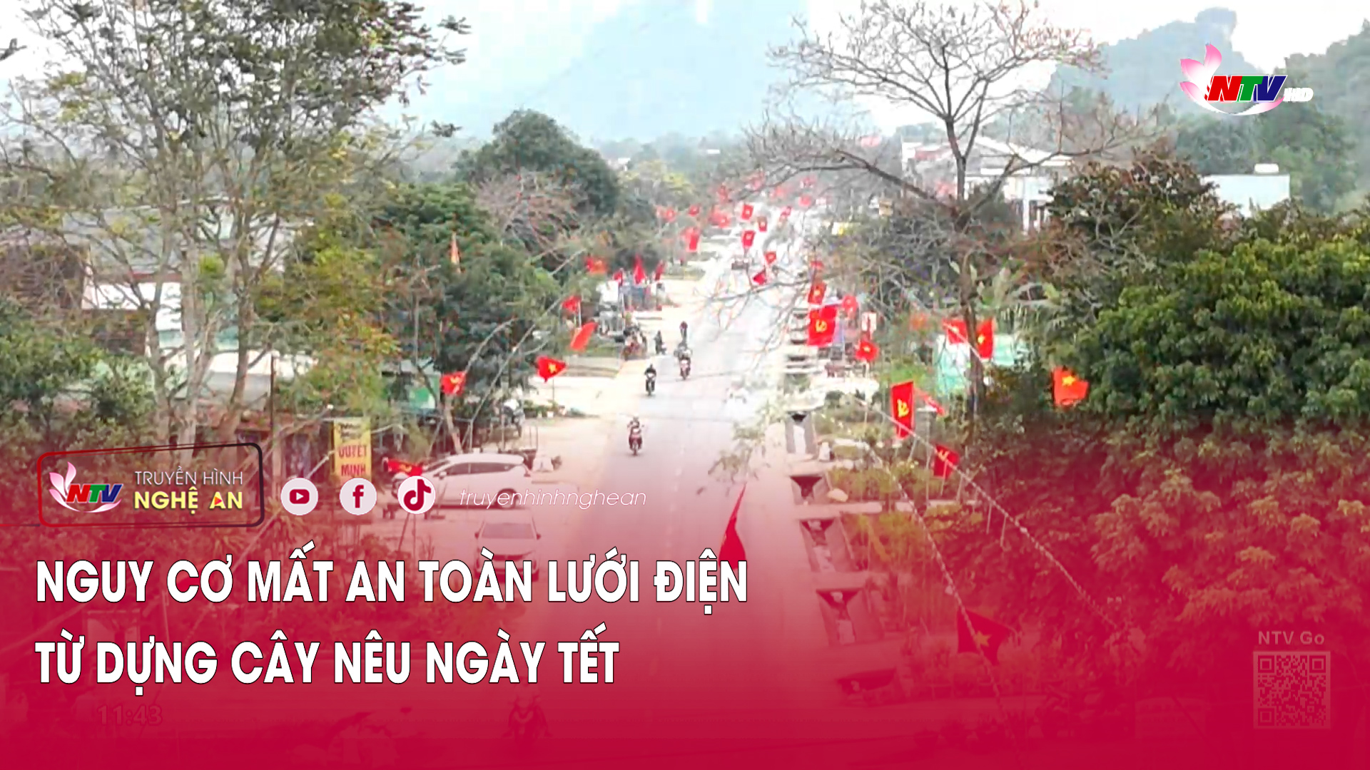 Nguy cơ mất an toàn lưới điện từ dựng cây nêu ngày Tết