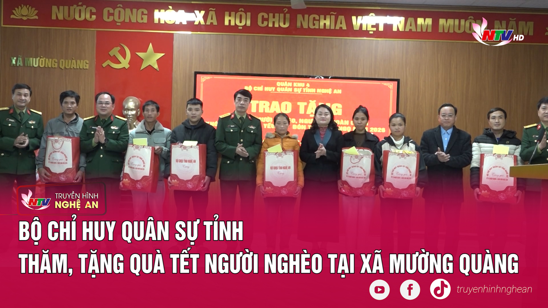 Bộ Chỉ huy Quân sự tỉnh thăm, tặng quà Tết người nghèo tại xã Mường Quàng