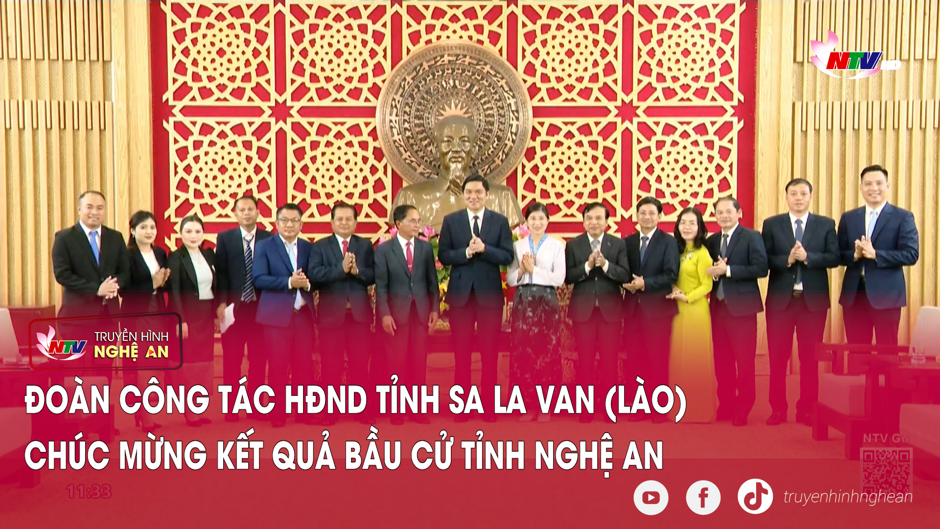 Đoàn công tác HĐND tỉnh Sa La Van (Lào) chúc mừng kết quả bầu cử tỉnh Nghệ An