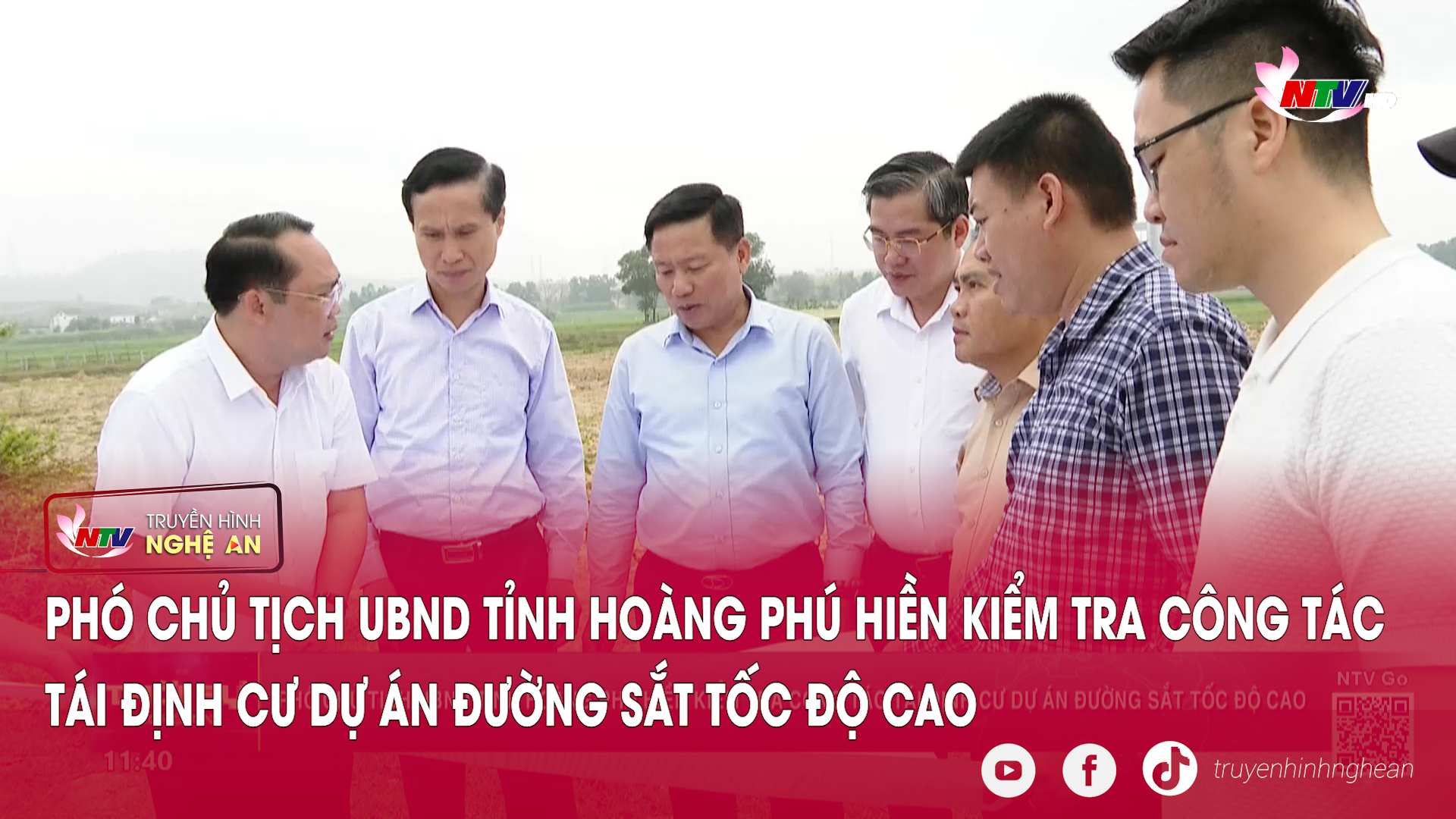 Phó Chủ tịch UBND tỉnh Hoàng Phú Hiền kiểm tra công tác tái định cư Dự án Đường sắt tốc độ cao
