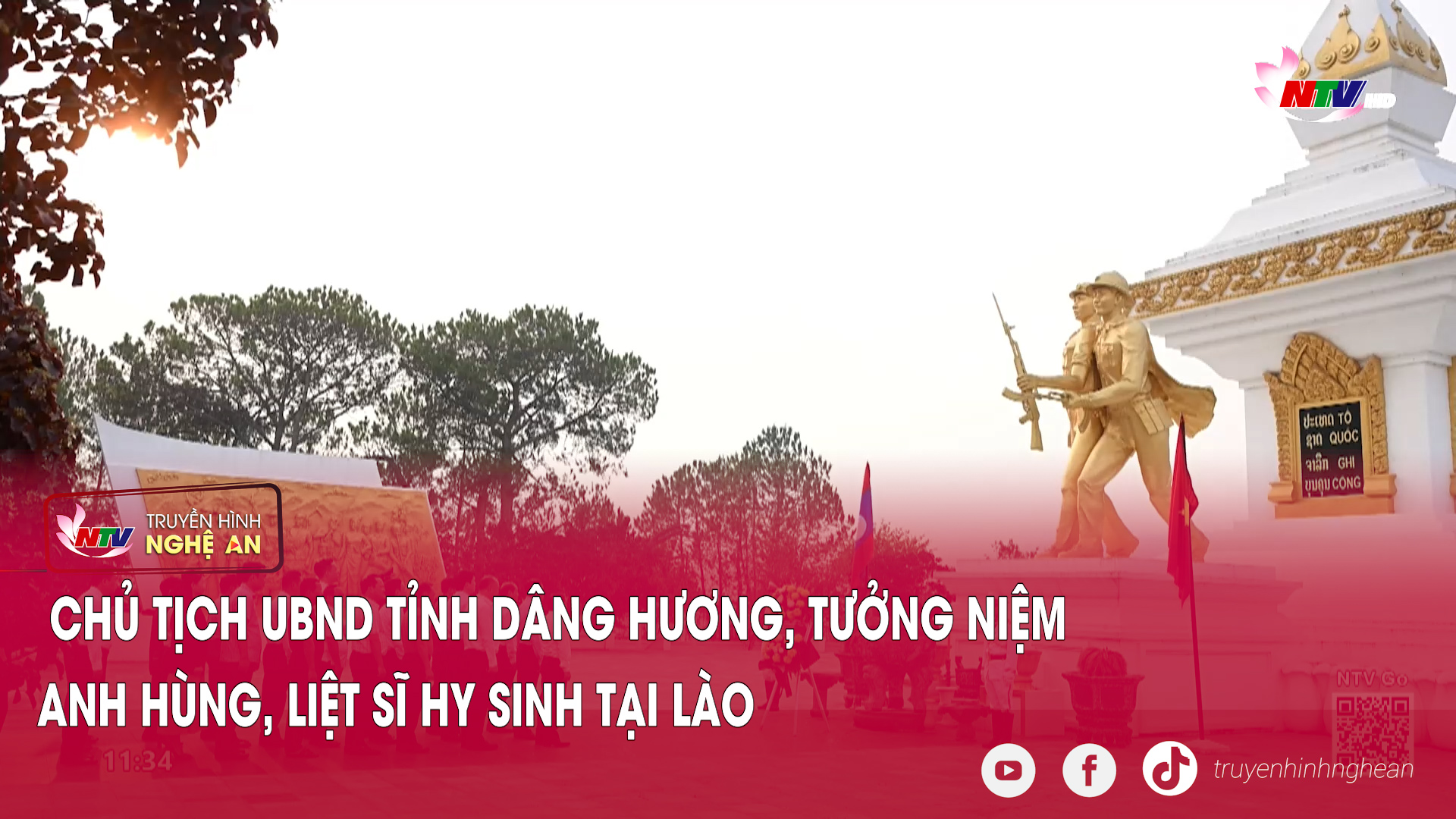 Chủ tịch UBND tỉnh dâng hương, tưởng niệm anh hùng, liệt sĩ hy sinh tại Lào