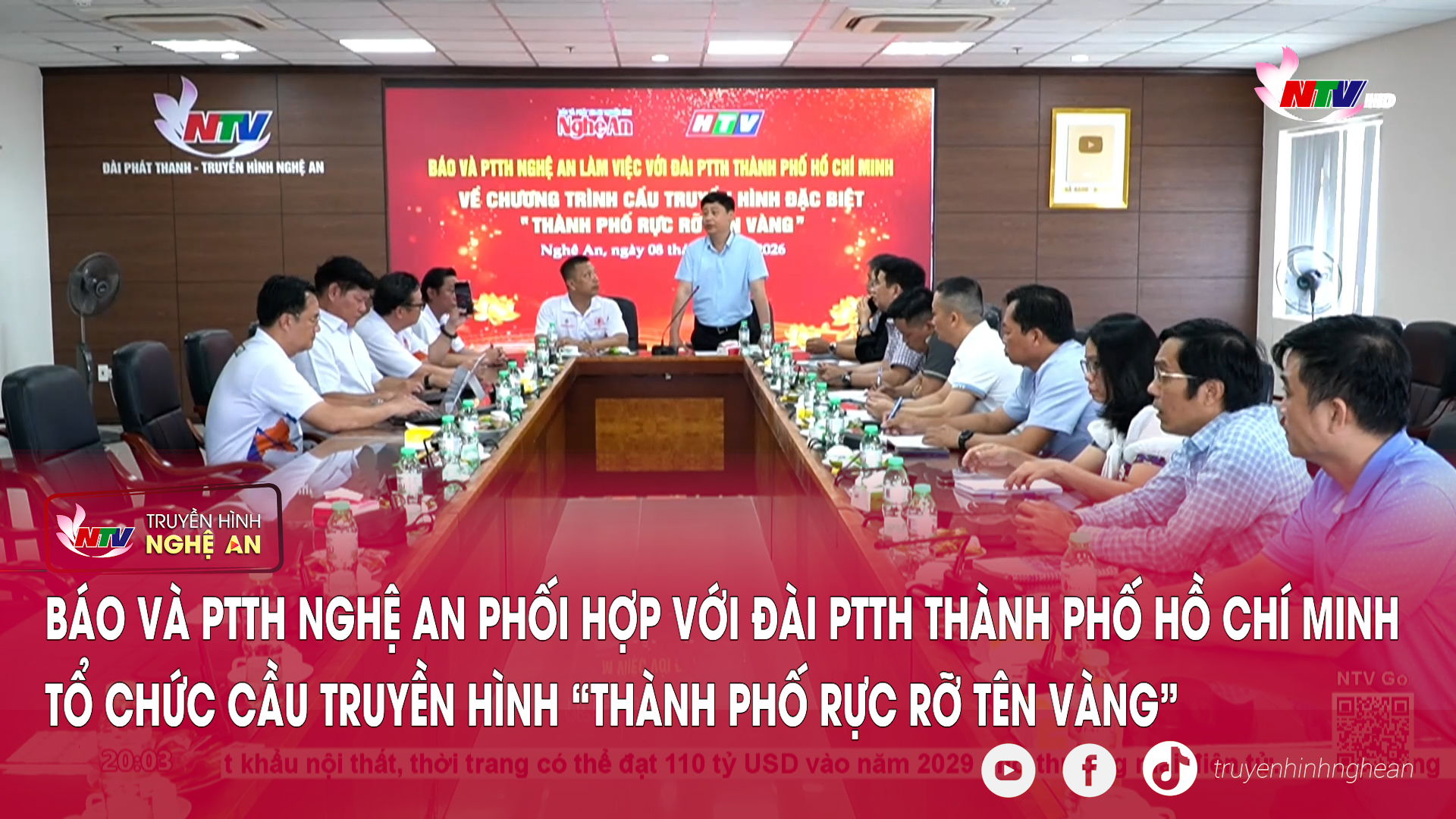 Báo và PTTH Nghệ An phối hợp với Đài PTTH thành phố Hồ Chí Minh tổ chức cầu truyền hình “Thành phố rực rỡ tên vàng”