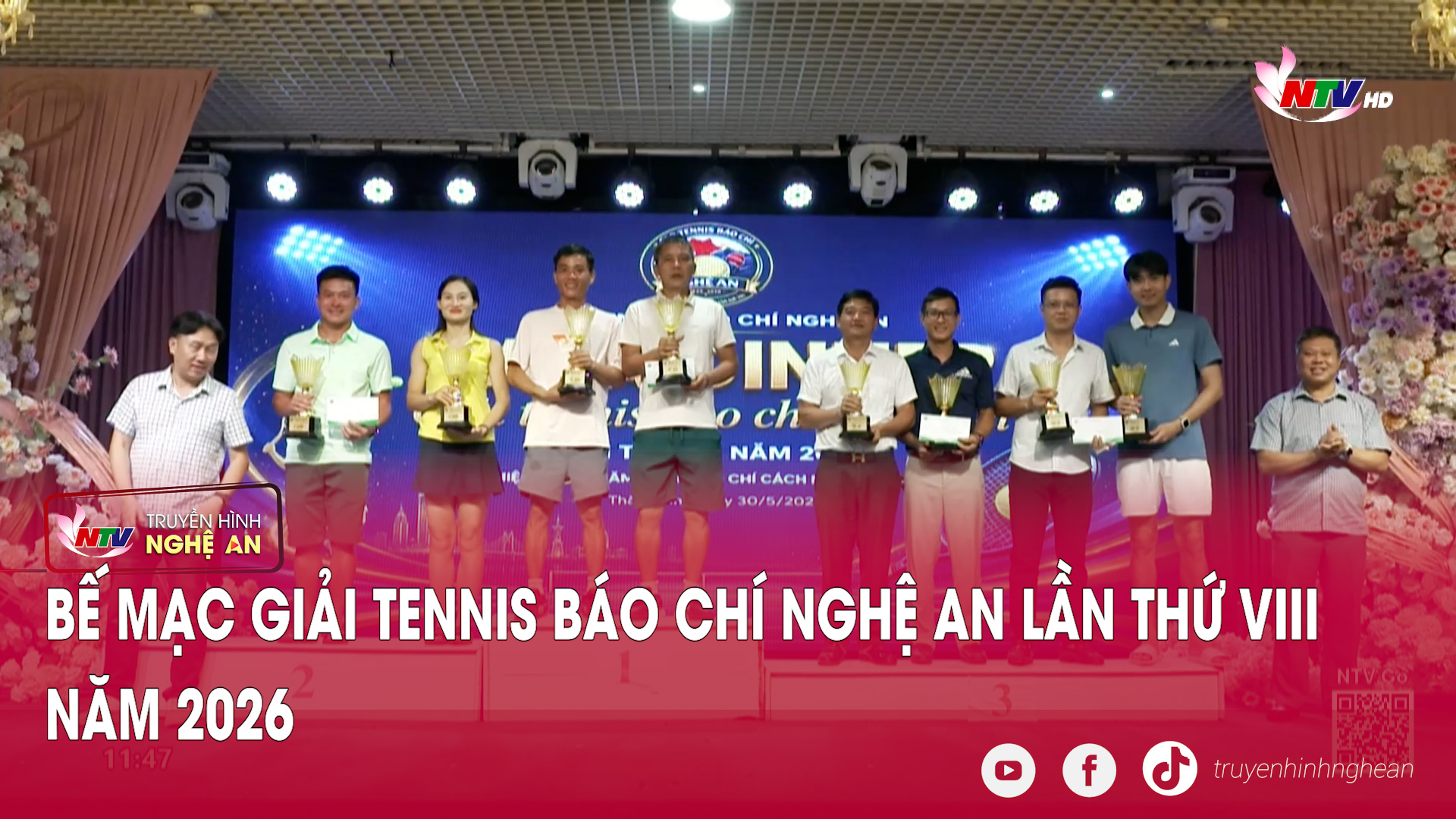 Bế mạc Giải Tennis Báo chí Nghệ An lần thứ VIII năm 2026