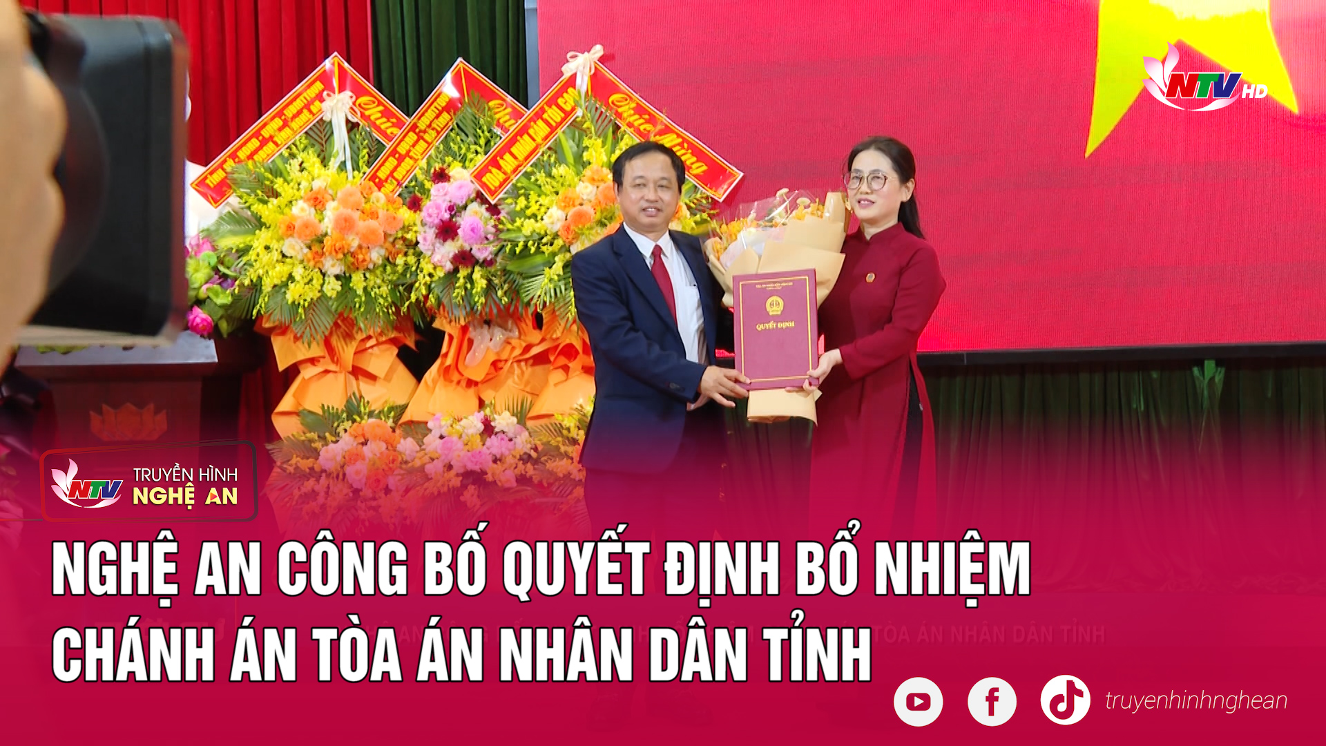 Nghệ An công bố Quyết định bổ nhiệm Chánh án Tòa án nhân dân tỉnh