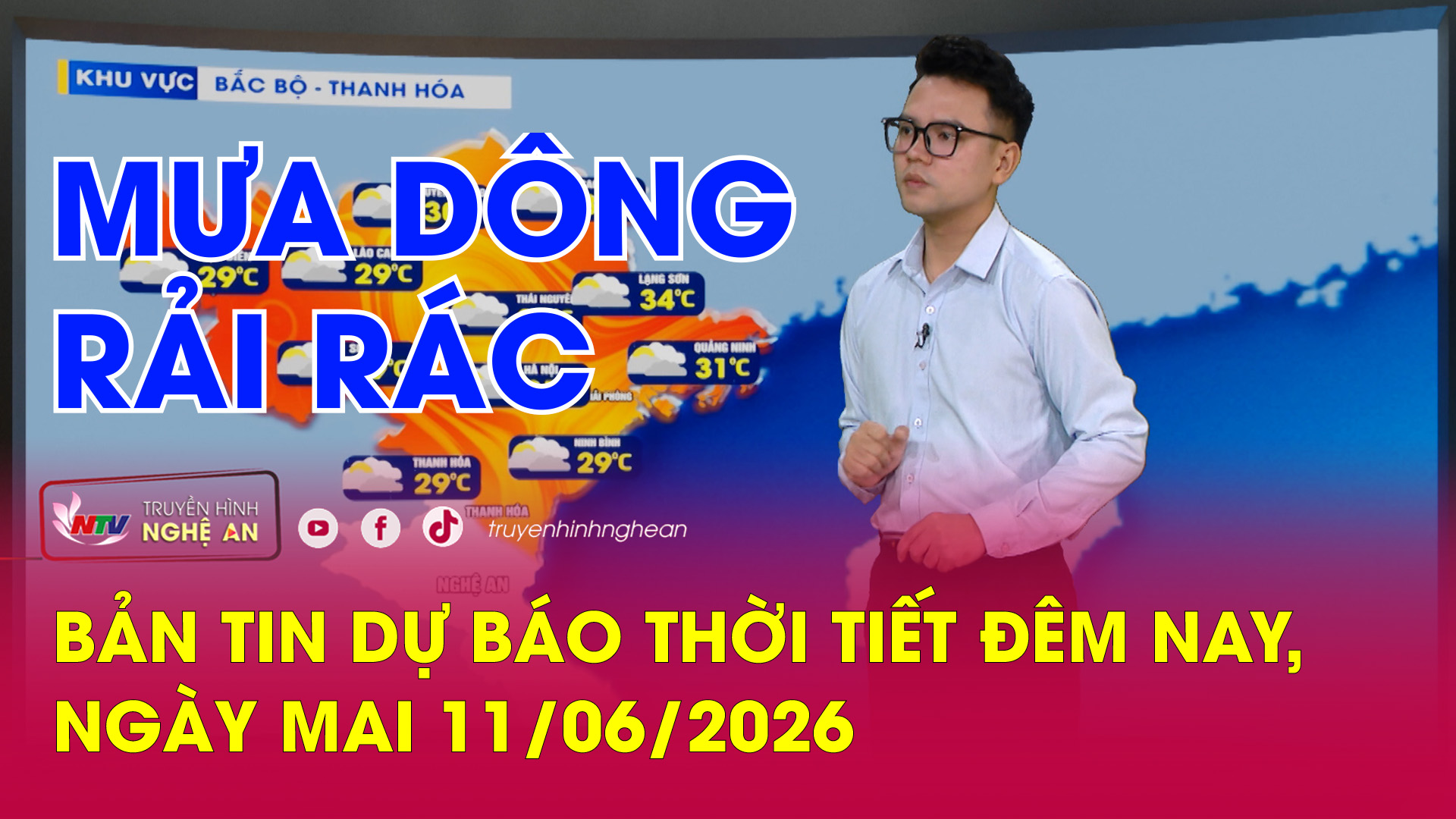 Dự báo thời tiết đêm nay, ngày mai - 11/06/2026