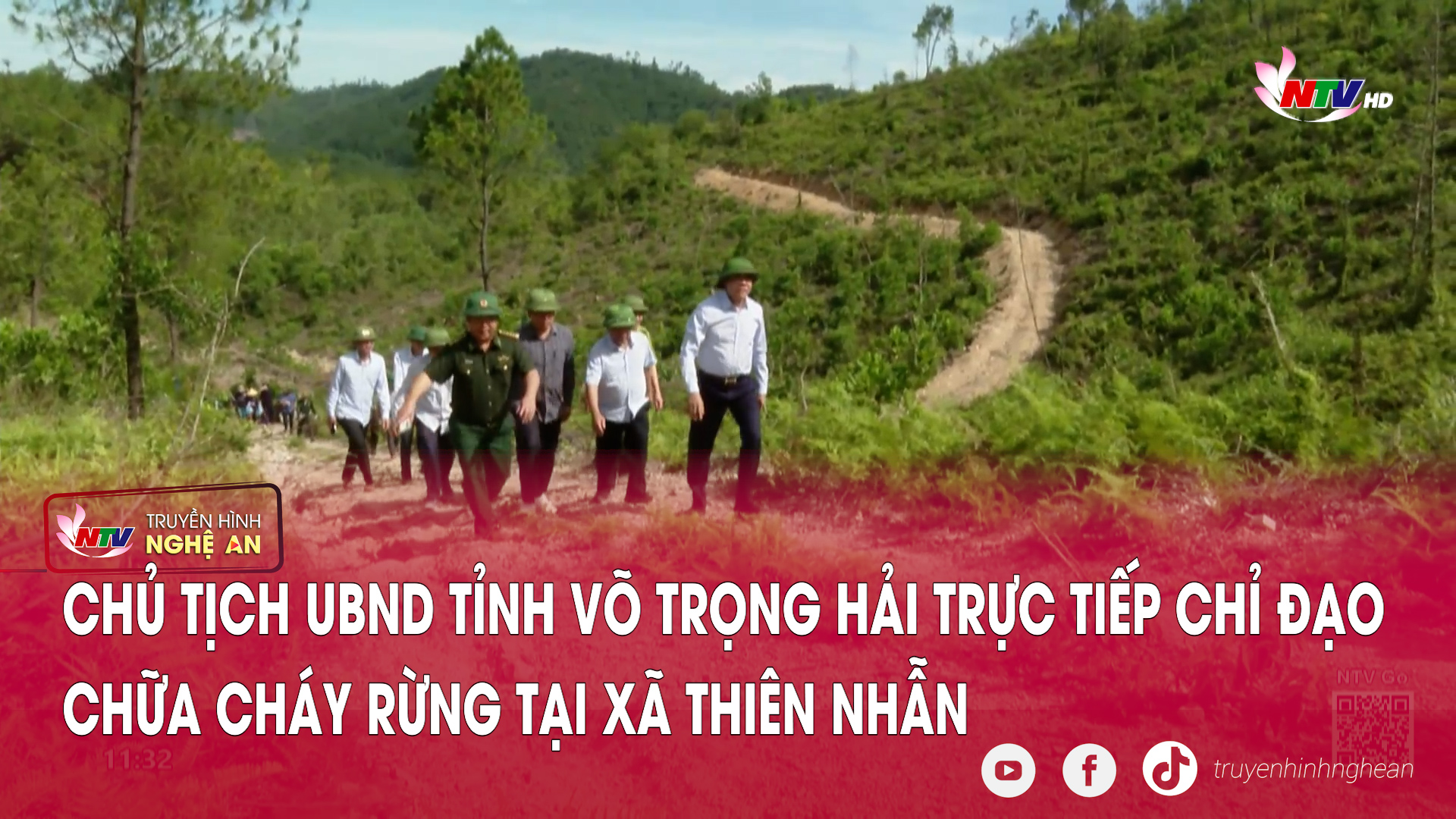 Chủ tịch UBND tỉnh Võ Trọng Hải trực tiếp chỉ đạo chữa cháy rừng tại xã Thiên Nhẫn