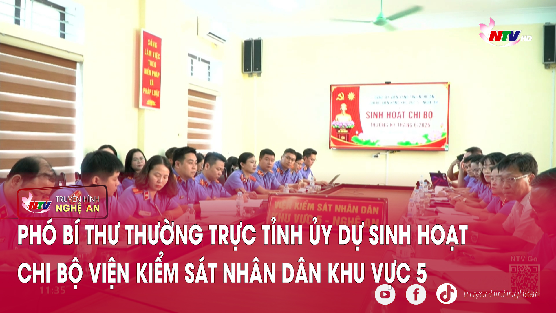 Phó Bí thư Thường trực Tỉnh ủy dự sinh hoạt Chi bộ Viện Kiểm sát nhân dân Khu vực 5