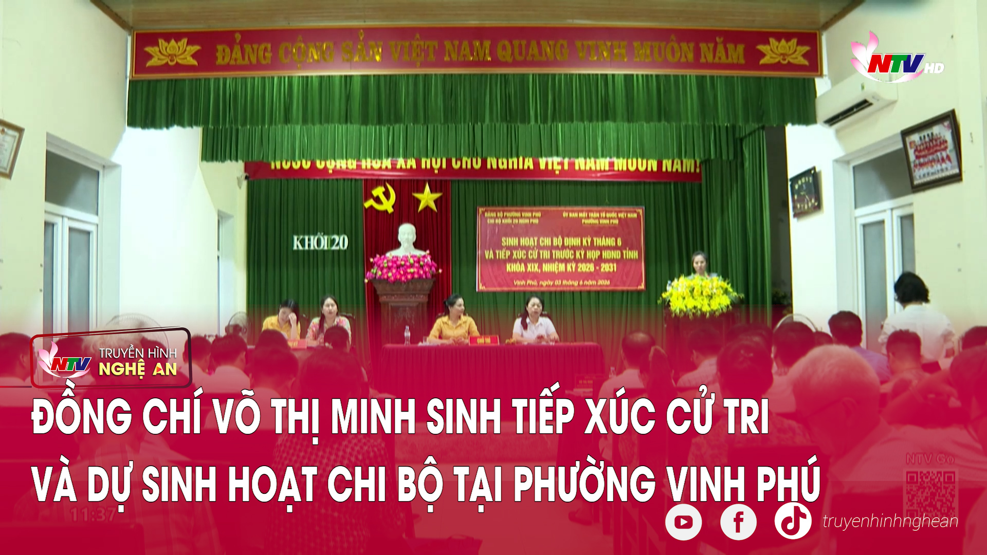 Đồng chí Võ Thị Minh Sinh tiếp xúc cử tri và dự sinh hoạt chi bộ tại phường Vinh Phú