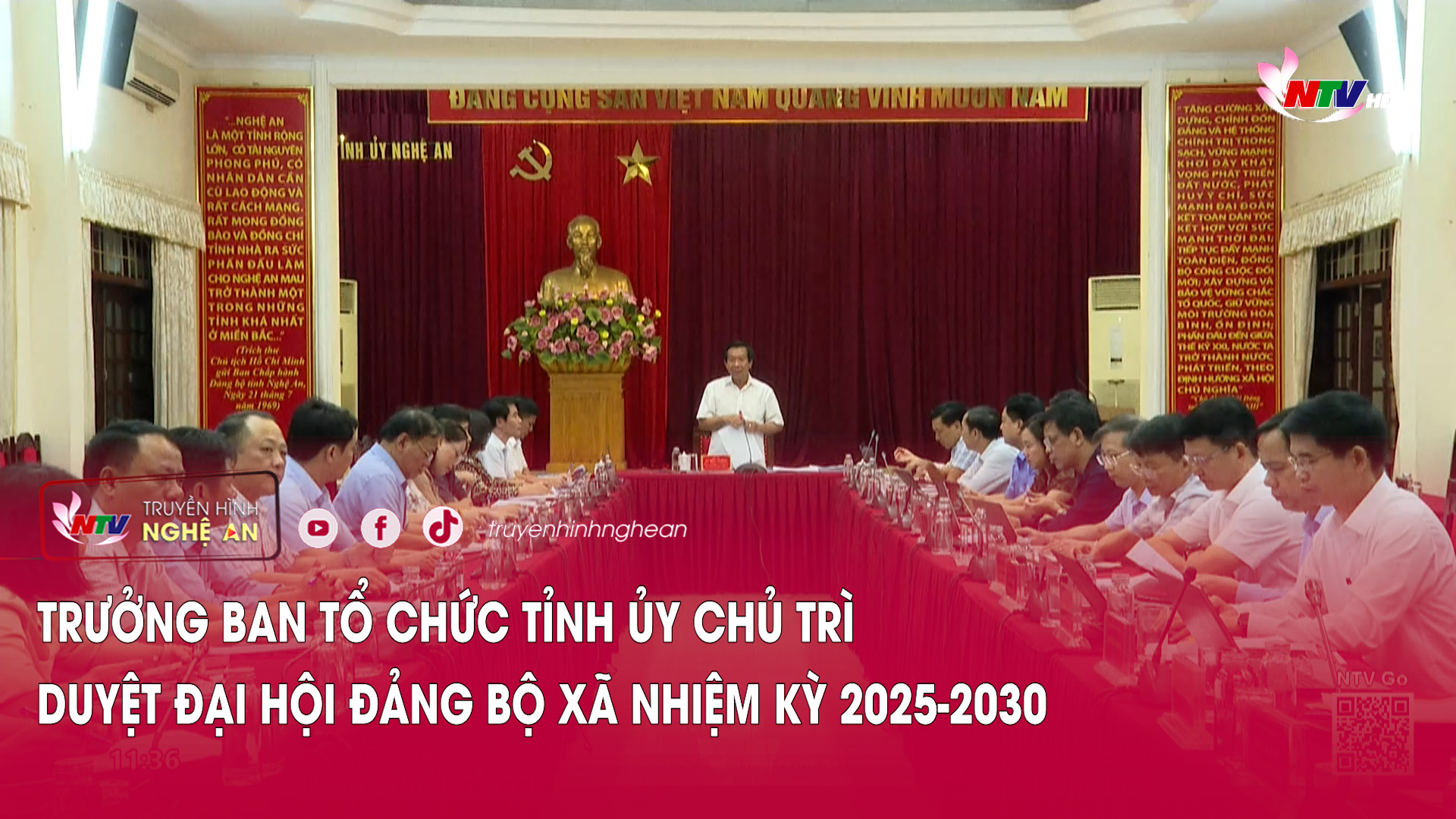 Trưởng ban Tổ chức Tỉnh ủy chủ trì duyệt đại hội đảng bộ xã nhiệm kỳ 2025-2030