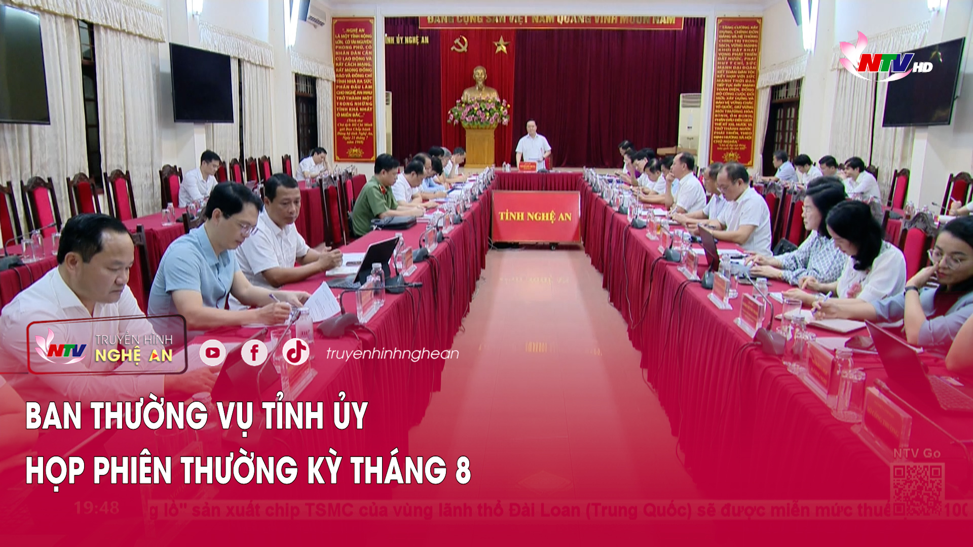 Ban Thường vụ Tỉnh ủy họp phiên thường kỳ tháng 8
