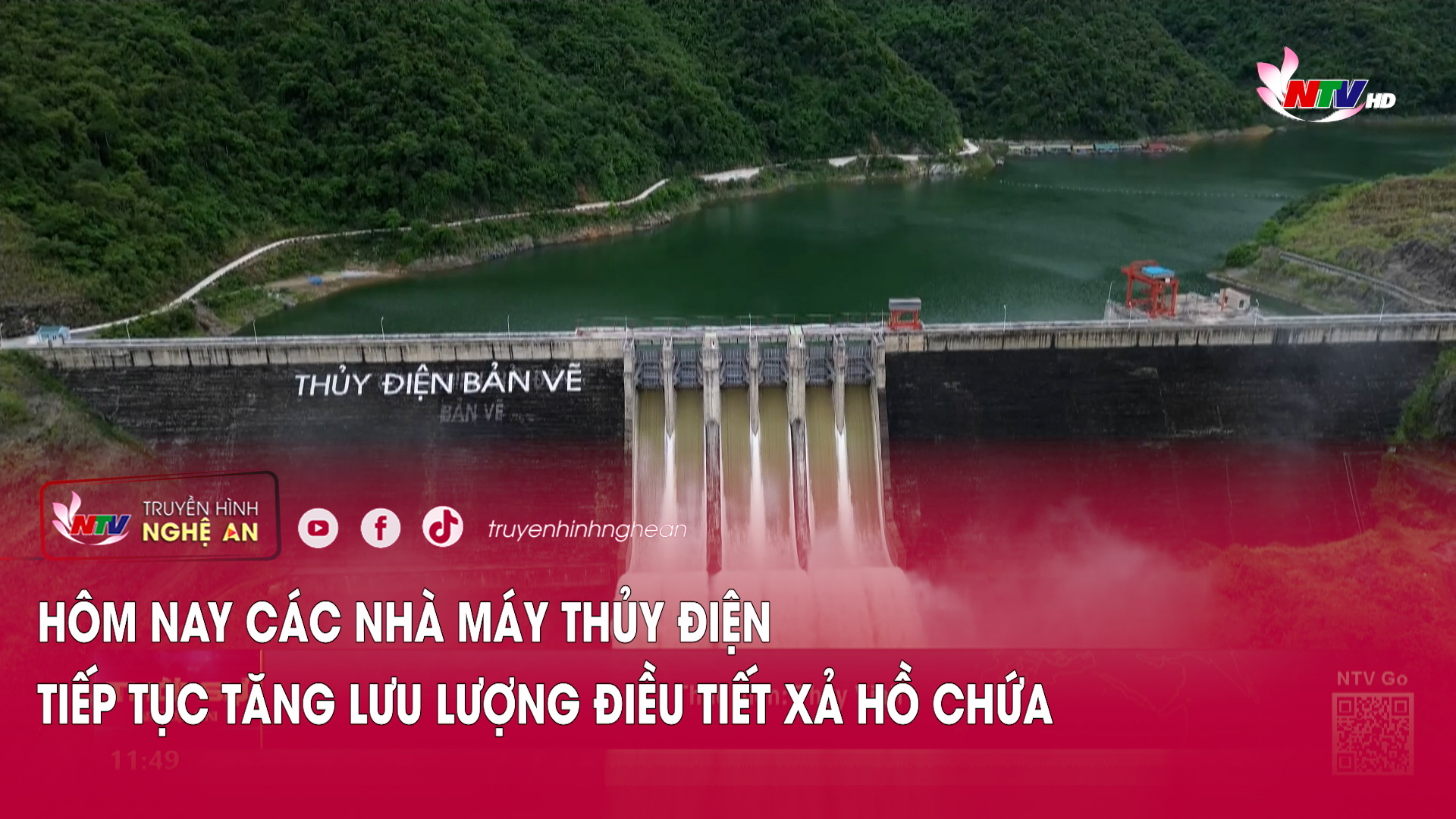 Hôm nay các nhà máy thủy điện tiếp tục tăng lưu lượng điều tiết xả hồ chứa