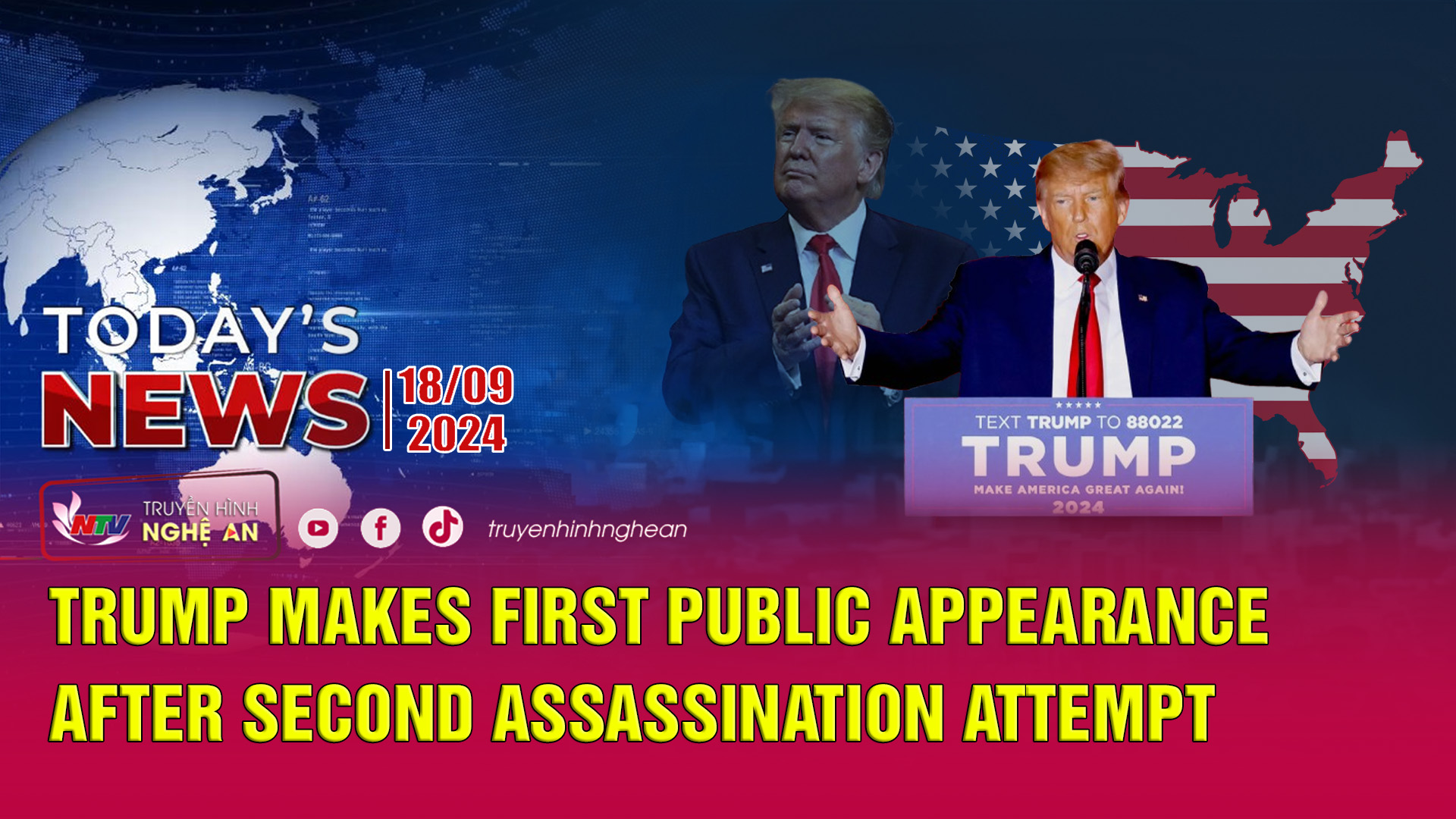 Today's News 18/09/2024: Trump makes first public appearance after second assassination attempt