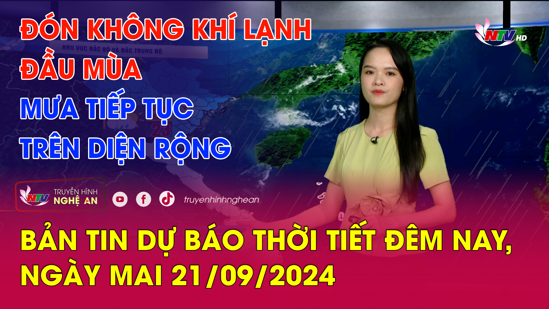 Bản tin Dự báo thời tiết đêm nay, ngày mai 21/09/2024