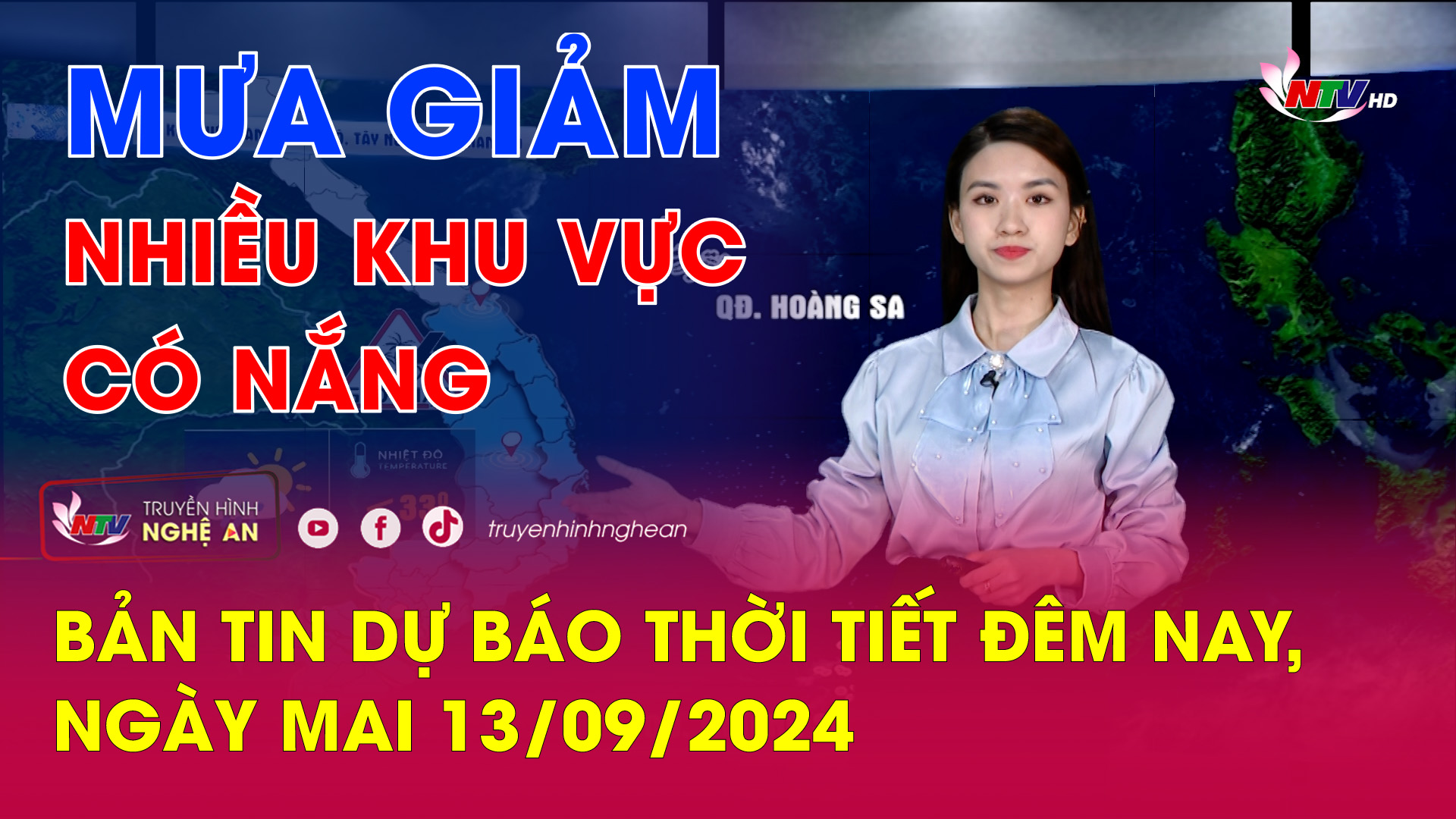 Bản tin Dự báo thời tiết đêm nay, ngày mai 13/09/2024