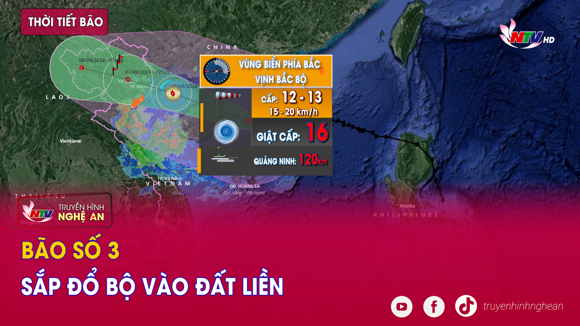 Bão số 3 sắp đổ bộ vào đất liền