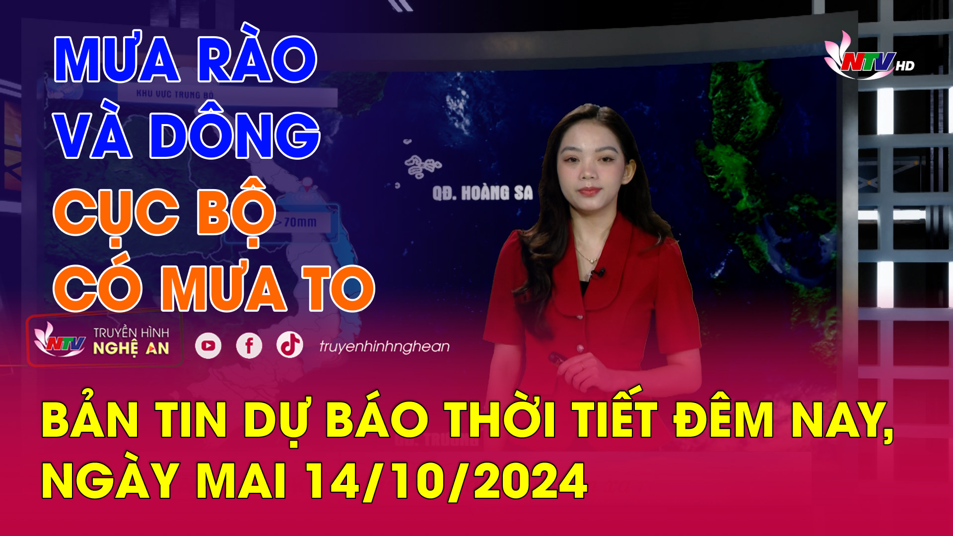 Bản tin Dự báo thời tiết đêm nay, ngày mai 14/10/2024