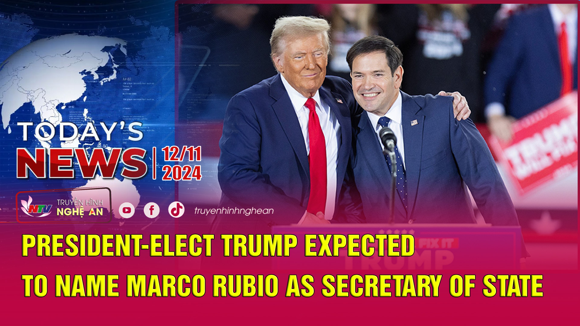 Today's News 12/11/2024: President-elect Trump expected to name Marco Rubio as secretary of State