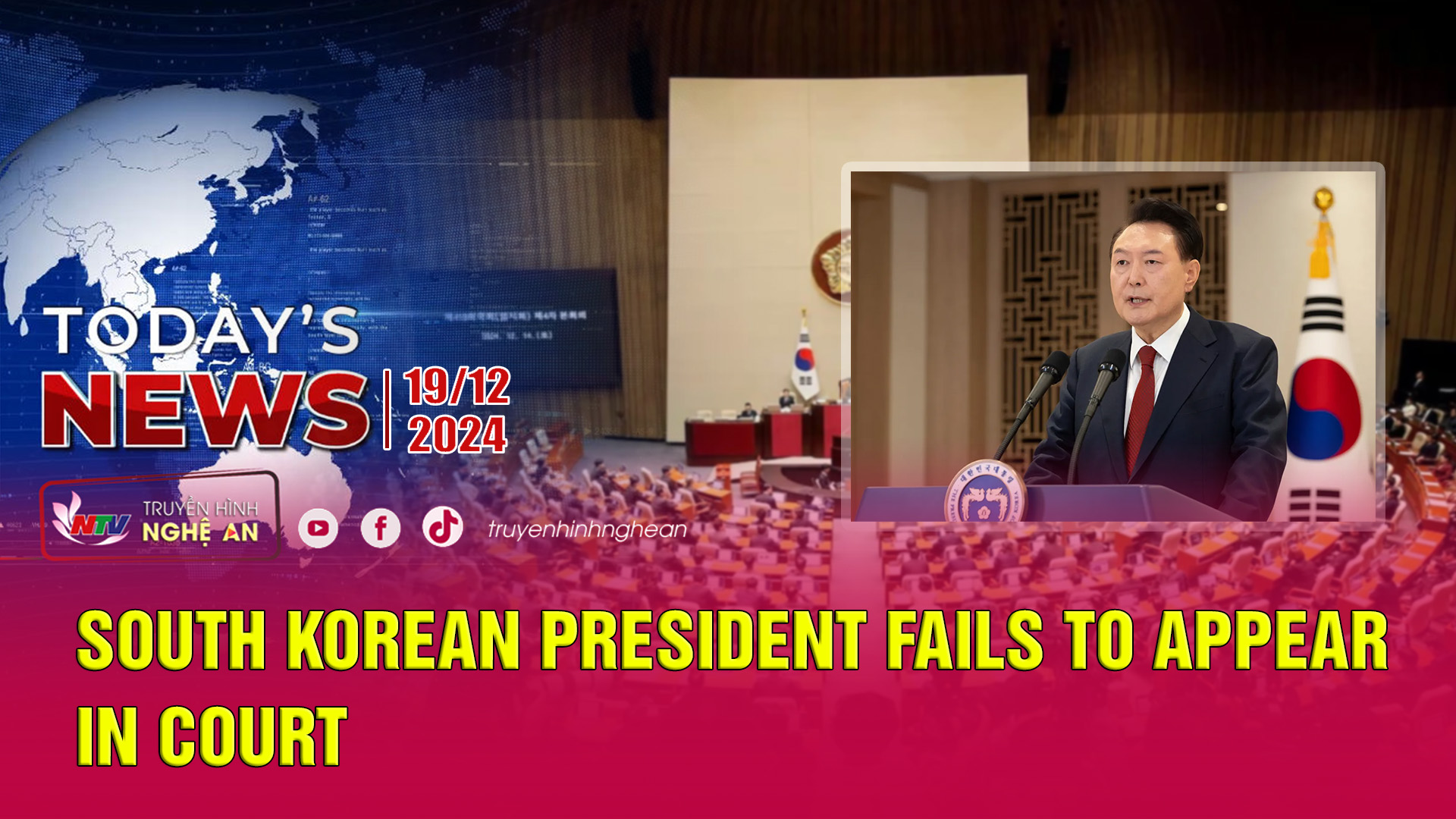 Today's News 19/12/2024: South Korean President Fails to Appear in Court