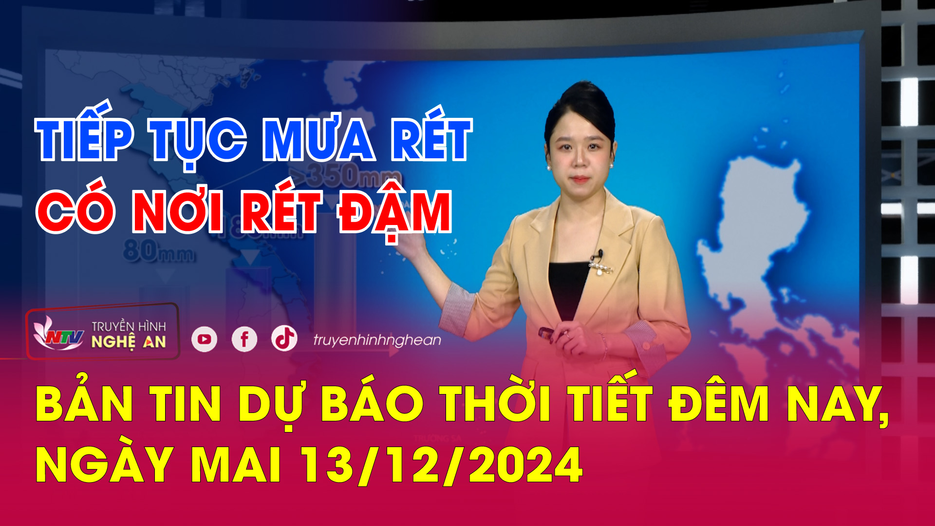 Bản tin Dự báo thời tiết đêm nay, ngày mai 13/12/2024