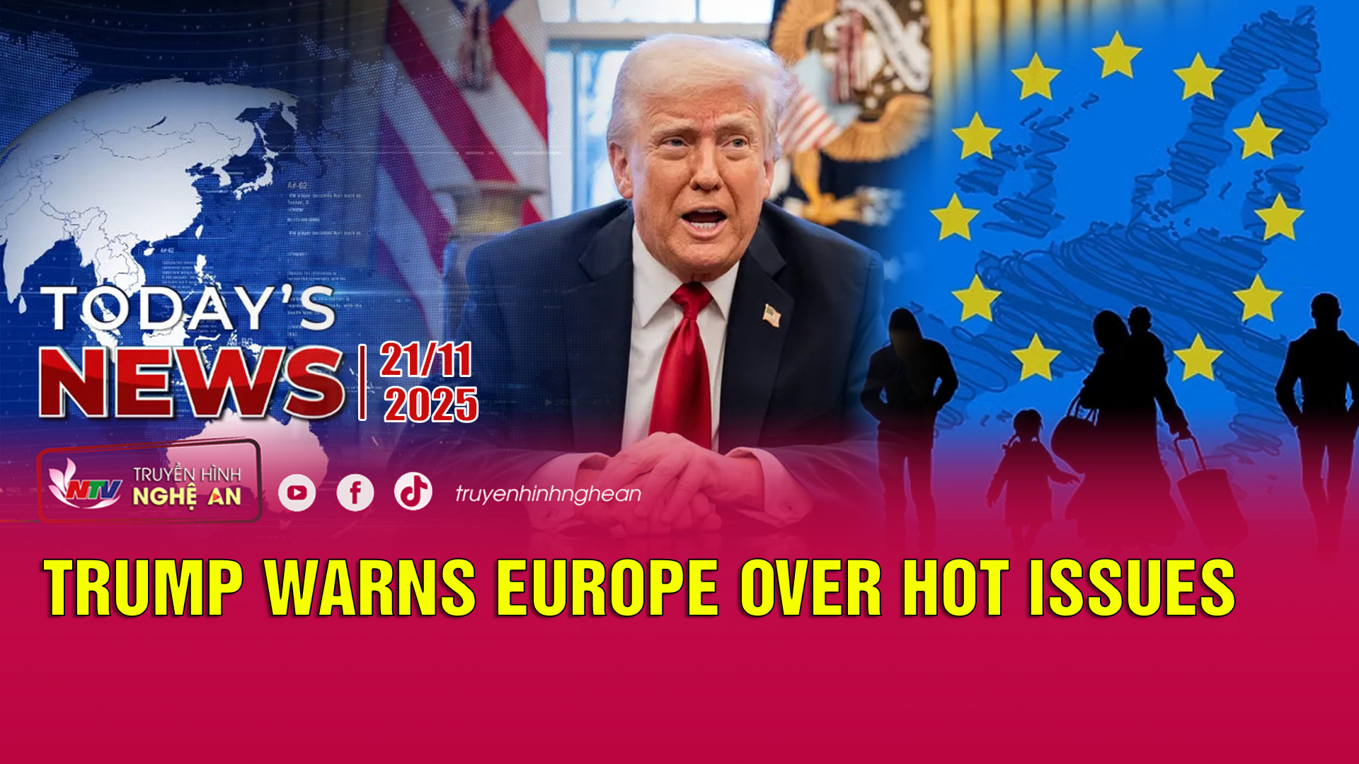 Today's News - 10/12/2025:   Trump warns Europe over hot issues